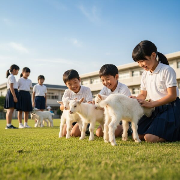 学校や保育園でのヤギレンタル事例